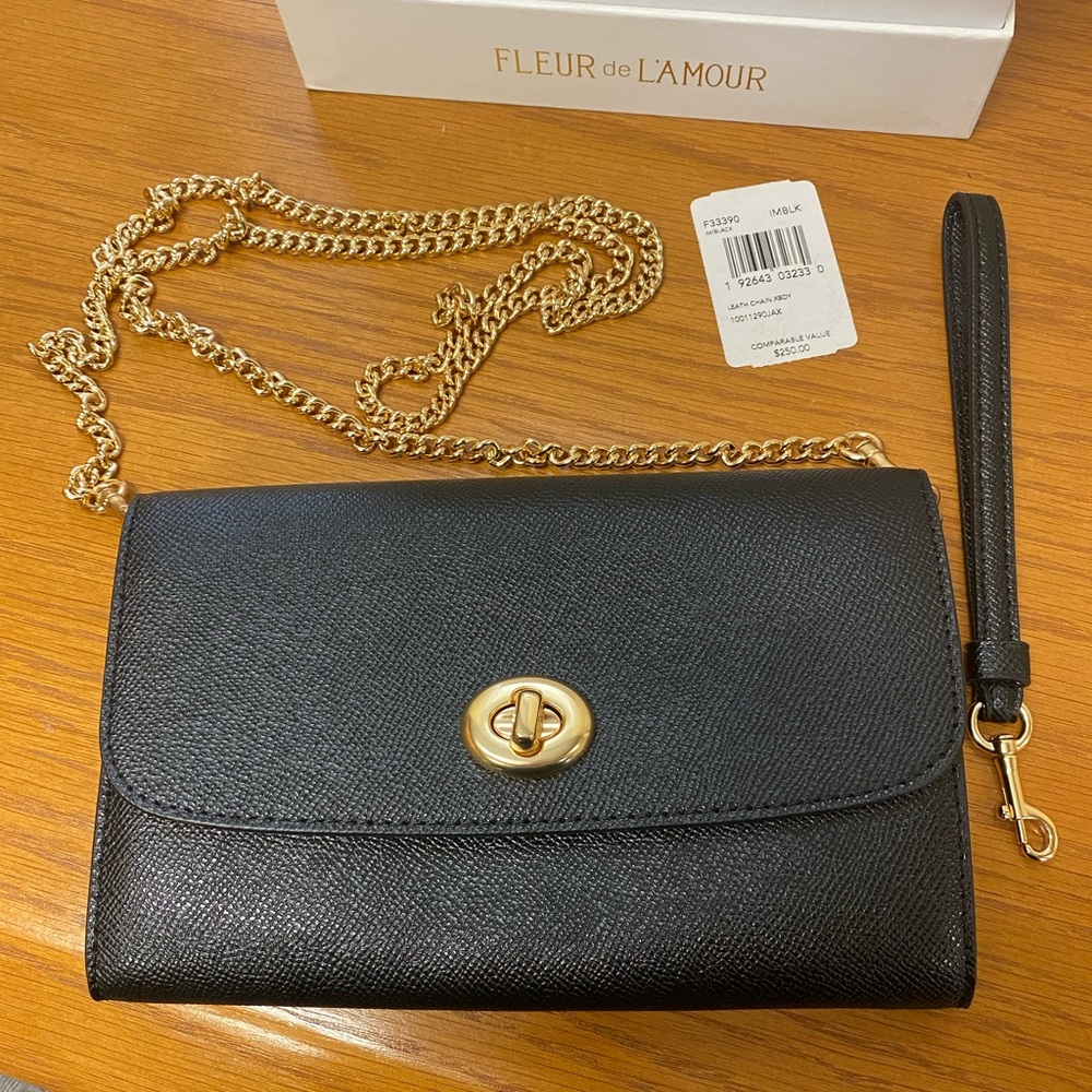 Coach Leath Chain crossbody NWT